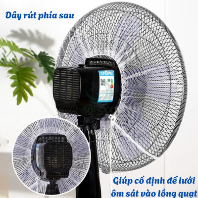 Lưới Bọc Quạt An Toàn Cho Bé 40-50cm Màng Bọc Bảo Vệ Quạt Điện Đa Năng Áo Lưới Che Quạt Chống Bụi & An Toàn Trẻ Nhỏ-18 inch