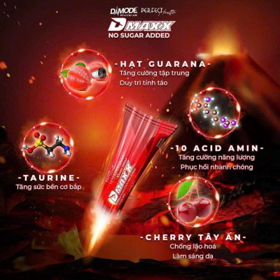 DMAXX thức uống bổ sung vitamin năng lượng không đường DAMODE 76 gói màu đỏ mỗi gói 2,2gr