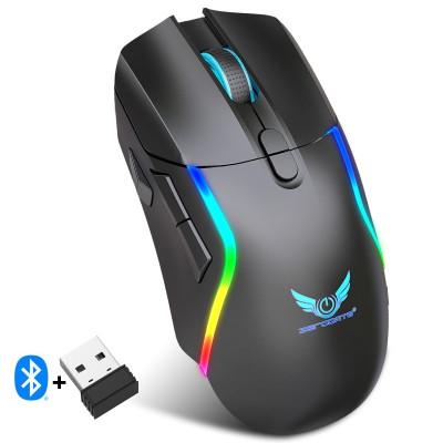 Chuột Led Không Dây Pin sạc T28 Cổng sạc TypeC chống mỏi cổ tay cho máy tính laptop hàng nhập khẩu