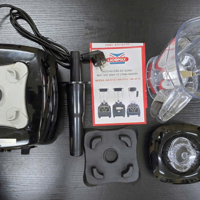 Máy xay sinh tố công nghiệp 2380W Ladomax chống rung ồn, inverter tiết kiệm điện, chân đế nhôm tản nhiệt tốt, moto lõi đồng, xay rau má, xay đá, sinh tố...có linh kiện thay thế - Hàng chính hãng