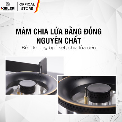 Bếp gas mặt kính cường lực KIELER KL-G137 tiết kiệm gas, công suất mạnh 5000W, mặt bếp chịu nhiệt tốt - Hàng chính hãng