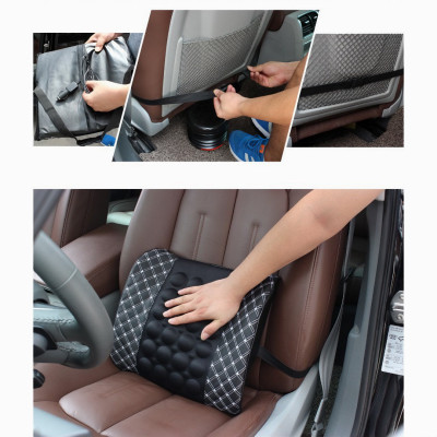 Gối đệm massage tựa lưng trên ô tô rung thư giãn giảm đau mỏi lưng vô cùng hiệu quả loại lớn 35cm (Tặng kèm quà tri ân) - Hàng chính hãng 