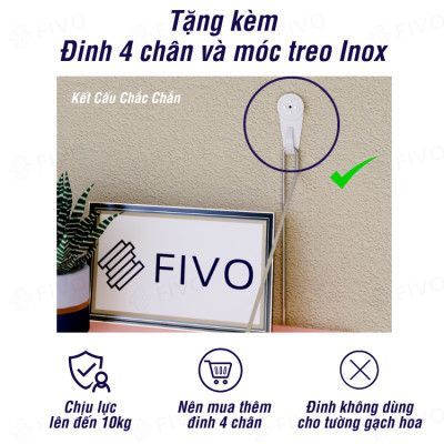 Kệ Trang Trí Treo Tường  Gỗ FIVO Mã FB40 Không Cần Khoan Tặng Kèm Đinh 4 Chân Chịu Lực Lên Đến 10KG Với Móc Treo Inox Dễ Dàng Gắn Lên Tường