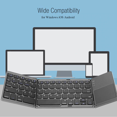 Bàn Phím Không Dây Mini Gấp Gọn Bluetooth Tích Hợp Touchpad B033 - Hàng Nhập Khẩu
