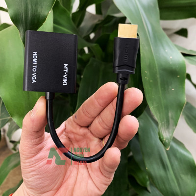 Cáp Chuyển HDMI to VGA MT-ViKi Hỗ Trợ Độ Phân Giải Full HD 1080P - Hàng Nhập Khẩu