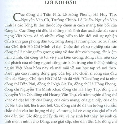 Các Tổng Bí Thư Thế Hệ Tiền Bối Của Đảng Ta (1930-1990)