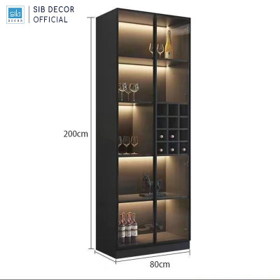 Tủ Gỗ Để Vang Trang Trí Phòng Khách, Phòng Bếp Dài 200cm Thương Hiệu SIB Decor TCK17