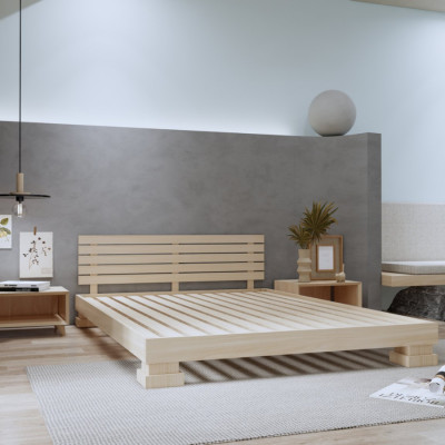 Giường ngủ gỗ CT08 Tundo màu vàng nhạt 