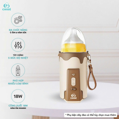 MÁY HÂM BÌNH SỮA DI ĐỘNG CHIBÉ WARM 3 CB021 Không Cần Cắm Điện