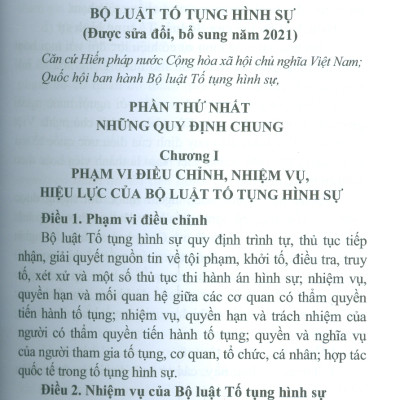 Bộ Luật Tố Tụng Hình Sự Năm 2015 Sửa Đổi, Bổ Sung Năm 2021 Và Văn Bản Hướng Dẫn Thi Hành (Nxb CAND)
