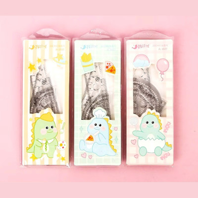 Bộ thước kẻ 4 món - túi đựng nhựa trong hoạt hình dễ thương - Giao mẫu ngẫu nhiên