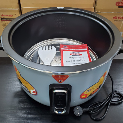 Nồi cơm điện công nghiệp 10L Ladomax công nghệ Nhật, nấu 6.5kg gạo, chống cơm cháy kèm vỉ hấp inox-Hàng chính hãng