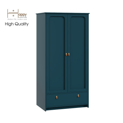 [Happy Home Furniture] NOMIA , Tủ quần áo 2 cửa mở - 1 ngăn kéo , 90cm x 58cm x 180cm ( DxRxC), TCM_037