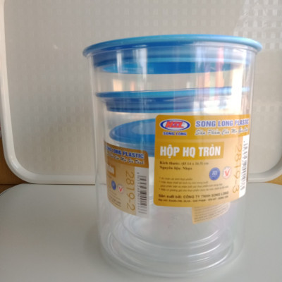 Bộ 3 hộp thực phẩm Hàn Quốc tròn cao cấp Song Long- màu ngẫu nghiên