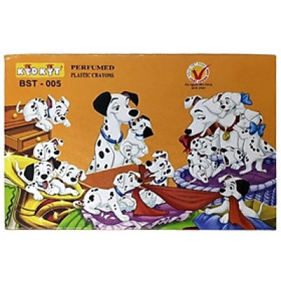 Viết Sáp Màu Chó Đốm BS-005 (12 Màu) - Mẫu Bao Bìa Màu Cam