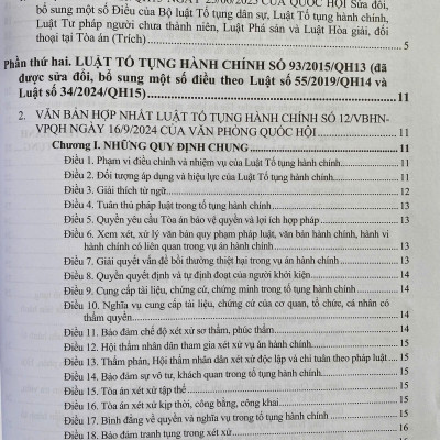 Luật Tố Tụng Hành Chính Năm 2015 ( Sửa đổi, bổ sung năm 2025) Và Các Văn Bản Hướng Dẫn Thi Hành