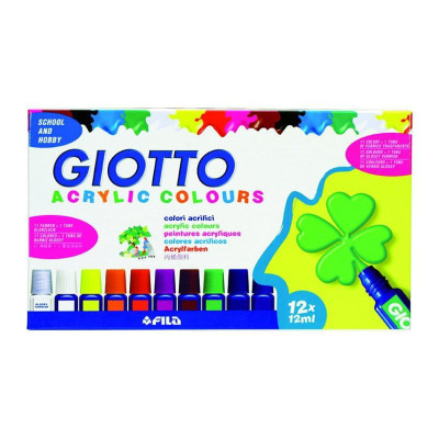 Hộp màu nhập khẩu Italy GIOTTO Acrylic Colours 12 màu dạng tuýp 359000