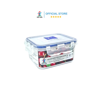 [TẶNG KHAY RÁO NƯỚC] Bộ 2 Hộp Đựng Thực Phẩm VIETSON 600ml Nắp Khóa 4 Cạnh Kín Hơi