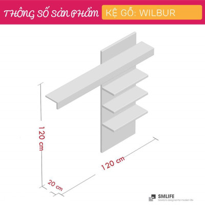 Kệ gỗ trang trí phòng khách gia đình SMLIFE Wilbur