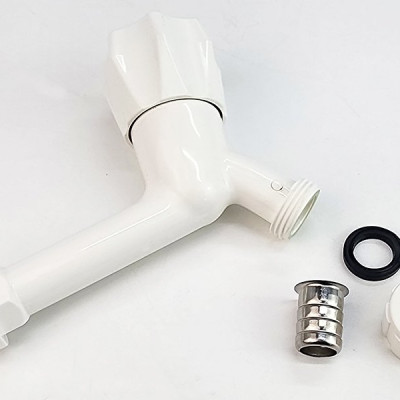 Bộ 3 vòi hồ tay núm tròn nhựa PP trắng, thân dài, ren 21-27mm Eurolife EL-HN06 (Trắng) (3 cái)