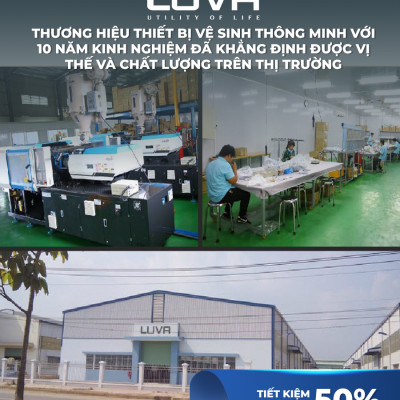 Vòi sen tắm LUVA VS6, bật tắt trên thân sen, bát sen rộng 11cm