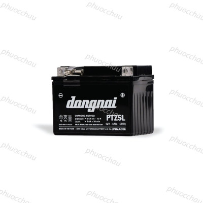 Ắc quy Đồng Nai PTZ5L 12V-4Ah Wave RS Rsx Rsv S, Nouvo456, Airblade110, Hayate X-Bike SKY Exciter Luvias Cub