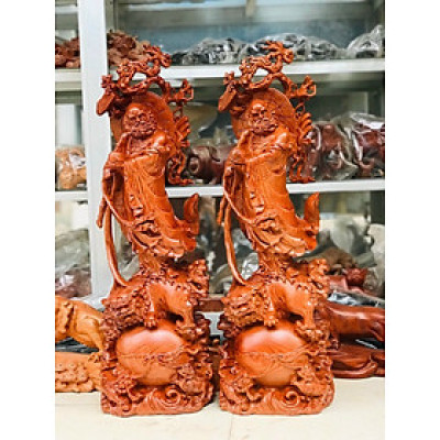 Tượng đạt ma sư tổ bằng gỗ hương đá kt cao 70×23×13cm
