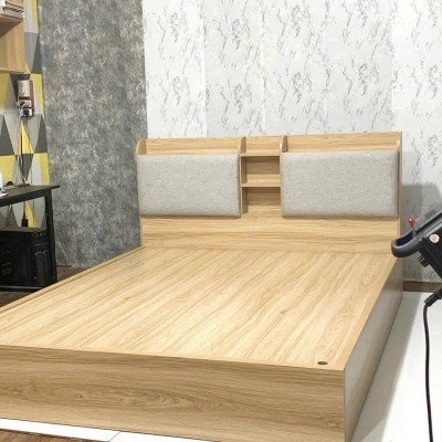 Giường gỗ Juno Sofa đầu giường bọc nệm nhiều màu lựa chọn giá rẻ KT 1m6/1m8 x 2m