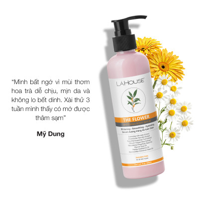 Serum dưỡng da trắng sáng mịn màng Lá House The Flower Whitening Body Serum 200ml
