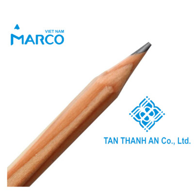 Hộp 12 Bút Chì 2B/HB Marco Thân Gỗ Mộc 6000-12CB - Bút chì phù hợp thi trắc nghiệm, ngòi chì mềm dễ chuốt, tập viết