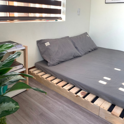 Giường ngủ gỗ CT09 Tundo màu vàng nhạt 