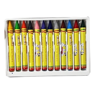 Viết Sáp Màu Chó Đốm BS-005 (12 Màu) - Mẫu Bao Bìa Màu Vàng