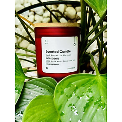 Nến thủy tinh đỏ 230g