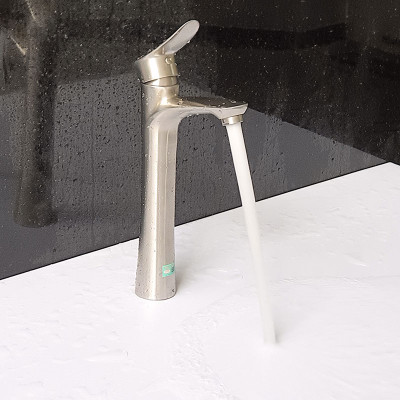 Vòi Lavabo nóng lạnh điếu cao 30cm Inox SUS 304 Eurolife EL-ORCHID 03 (Trắng vàng)