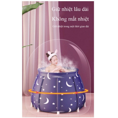 Bồn Tắm Ngâm Người Thảo Dược Có Thể Gấp Gọn KUNBE Cho Người Lớn Và Trẻ Em, Bồn Tắm Di Động Thông Minh, Chậu Tắm Xông Hơi Giữ Nhiệt Tiện Lợi