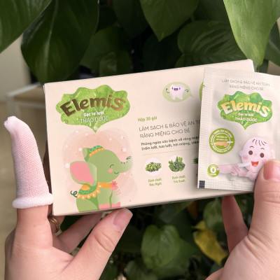 Gạc rơ lưỡi thảo dược Elemis 30 cái - TẶNG 1 hộp tắm bé thảo dược Elemis 5 gói