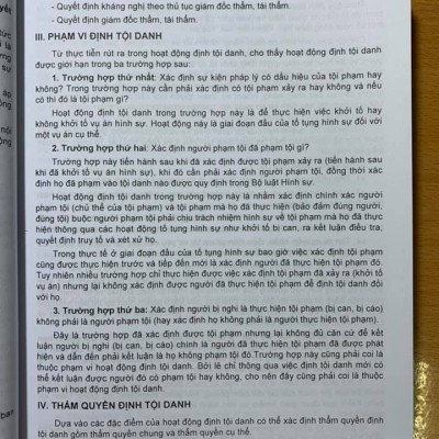 Phương pháp định tội danh với 538 tội phạm trong Bộ luật Hình sự năm 2015, sửa đổi bổ sung năm 2017 và Bộ mẫu chương trình điều hành phiên tòa hình sự sơ thẩm, phúc thẩm