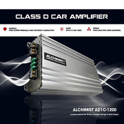 DSP ô tô 1 Kênh Class D AD1C-1200 loại Mono 1200W - Bộ Khuếch Đại Âm Thanh Ô Tô Kỹ Thuật Số Cao cấp