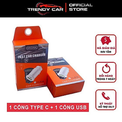 Tẩu sạc Qc3.0 PD 20W cổng USB Type-C trên xe hơi công suất 20W an toàn nhỏ gọn tiện dụng