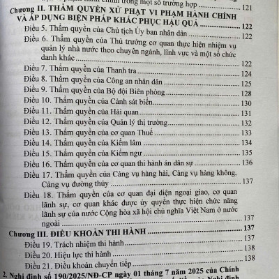 Luật Xử Lý Vi Phạm Hành Chính ( Sửa Đổi, Bổ Sung Năm 2025) Các Quy Định Chi Thiết Và Biện Pháp Thi Hành