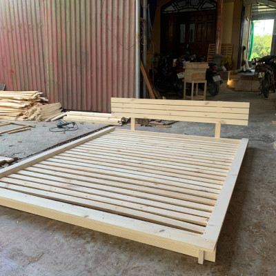 Giường ngủ gỗ CT02 Juno Sofa màu vàng nhạt