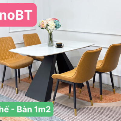 (Khuyến Mãi Sâu )Bộ Bàn Ăn Mặt Đá Cao Cấp 2023 Hàng Sẵn Kho Đủ Màu Lựa Chọn 
