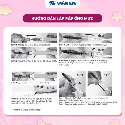 Combo Bút máy và 10 Ống mực xóa được Mazzic Thiên Long - Ngòi cải tiến, trơn, êm với ống mực không lắng cặn