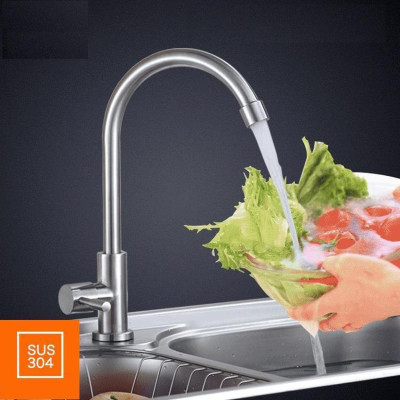 Vòi nước rửa chén inox 304 cắm chậu Lạnh Vòi rửa bát xoay 360 độ (Bảo hành 12 tháng - 1 đổi 1)