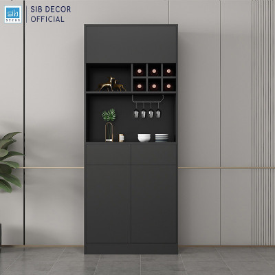 Tủ Gỗ Để Vang Trang Trí Phòng Khách, Bếp Dài 240cm Thương Hiệu SIB Decor TCK18