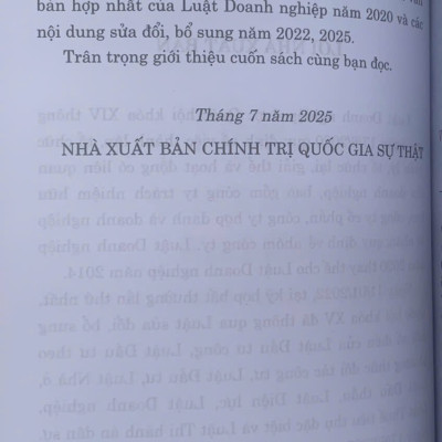 Luật Doanh nghiệp năm 2020 (sửa đổi, bổ sung năm 2022, 2025)