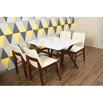 Bàn ăn mặt đá juno sofa 4 ghế 1m2 x 80 cm