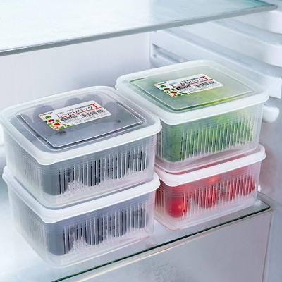 Set hộp thực phẩm 2 lớp bảo quản tủ lạnh, dùng được trong lò vi sóng Nakaya 1.1L - Hàng nội địa Nhật Bản (#Made in Japan)