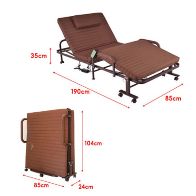 Giường gấp nâng đầu tự động 5 cấp độ hỗ trợ trào ngược dạ dày, khung thép chắc chắn, đệm dày êm, chính hãng Nikita