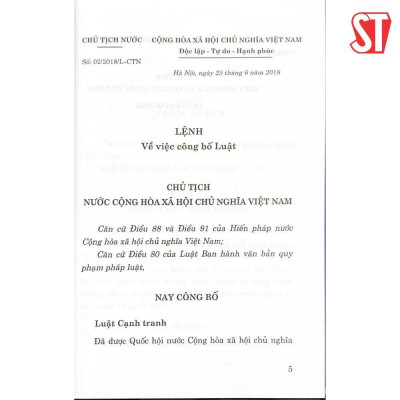 Sách - Luật Cạnh Tranh (Hiện Hành) - NXB Chính Trị Quốc Gia